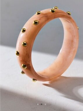 Edgy Bohemian Taupe Studded Acrylic Bangle Bracelet UO Coastal Cowgirl